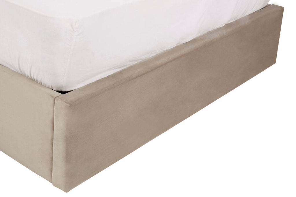 Hadley Mink Velvet Ottoman Double Bed