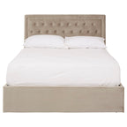 Hadley Mink Velvet Ottoman Double Bed