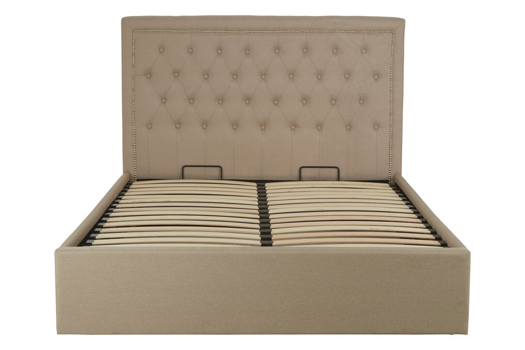 Hadley Beige Ottoman Double Bed