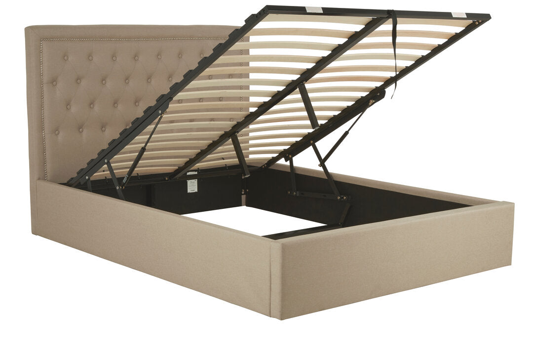 Hadley Beige Ottoman Double Bed