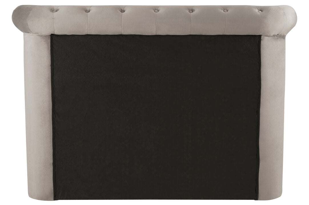 Madison Grey Velvet Ottoman Double Bed