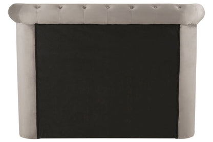 Madison Grey Velvet Ottoman Double Bed