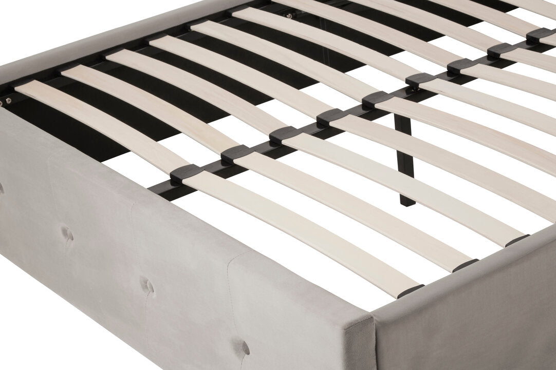 Madison Grey Velvet Ottoman Double Bed
