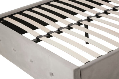 Madison Grey Velvet Ottoman Double Bed