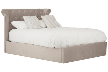 Madison Mink Velvet Ottoman Double Bed