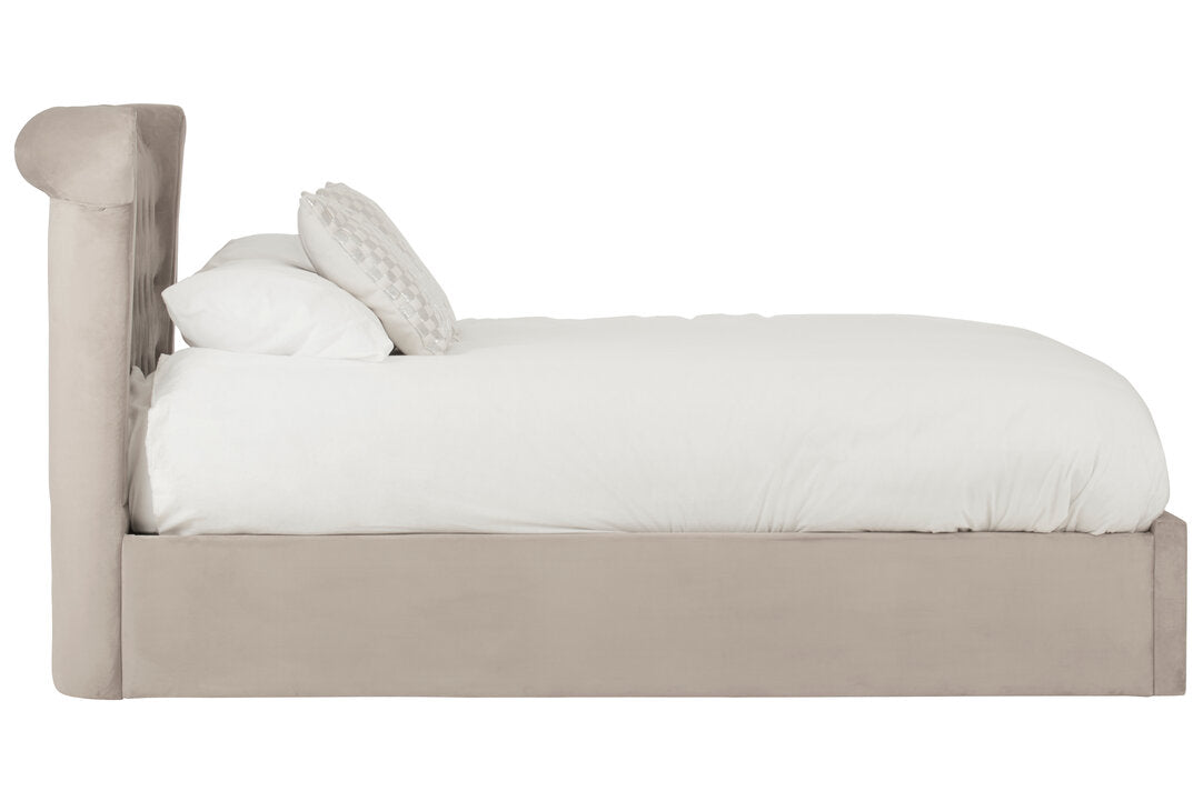 Madison Mink Velvet Ottoman Double Bed