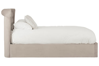 Madison Mink Velvet Ottoman Double Bed