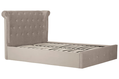 Madison Mink Velvet Ottoman Double Bed