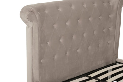 Madison Mink Velvet Ottoman Double Bed