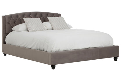 Jocelyn Grey Velvet King Bed