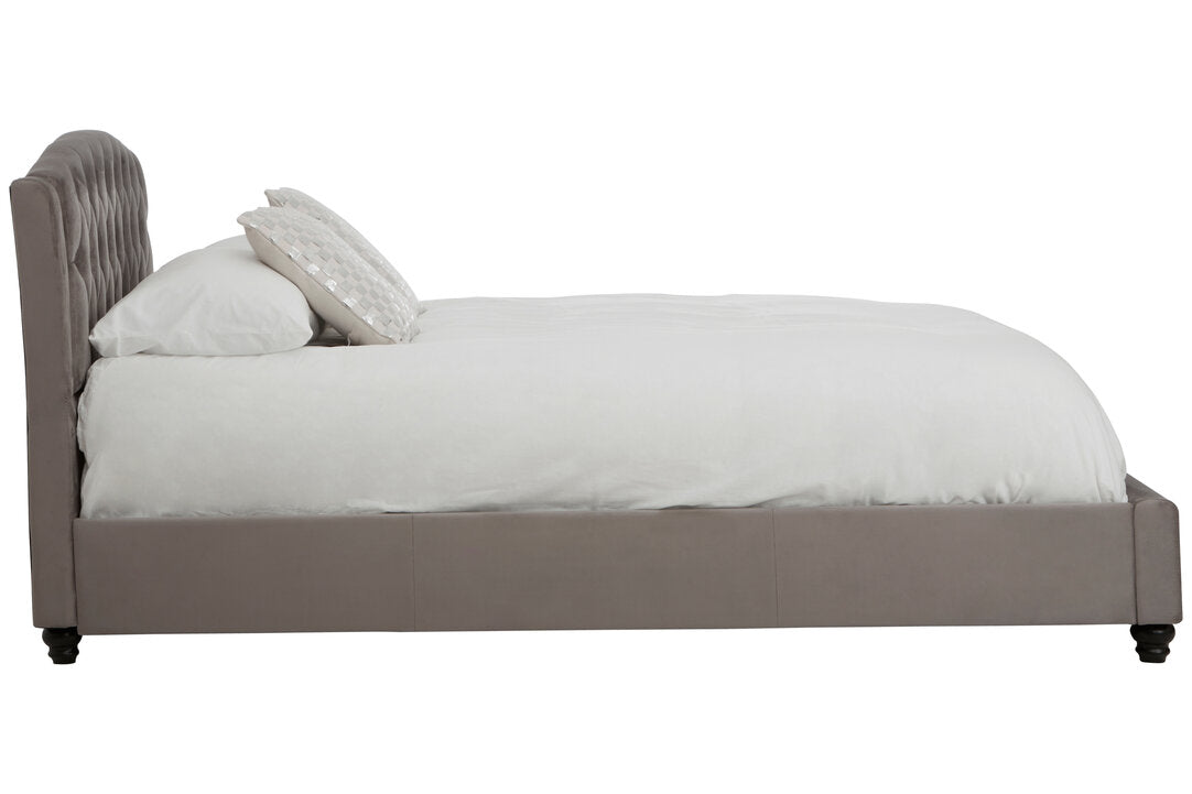 Jocelyn Grey Velvet King Bed