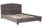 Jocelyn Grey Velvet King Bed