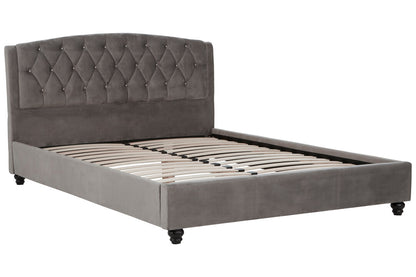 Jocelyn Grey Velvet King Bed