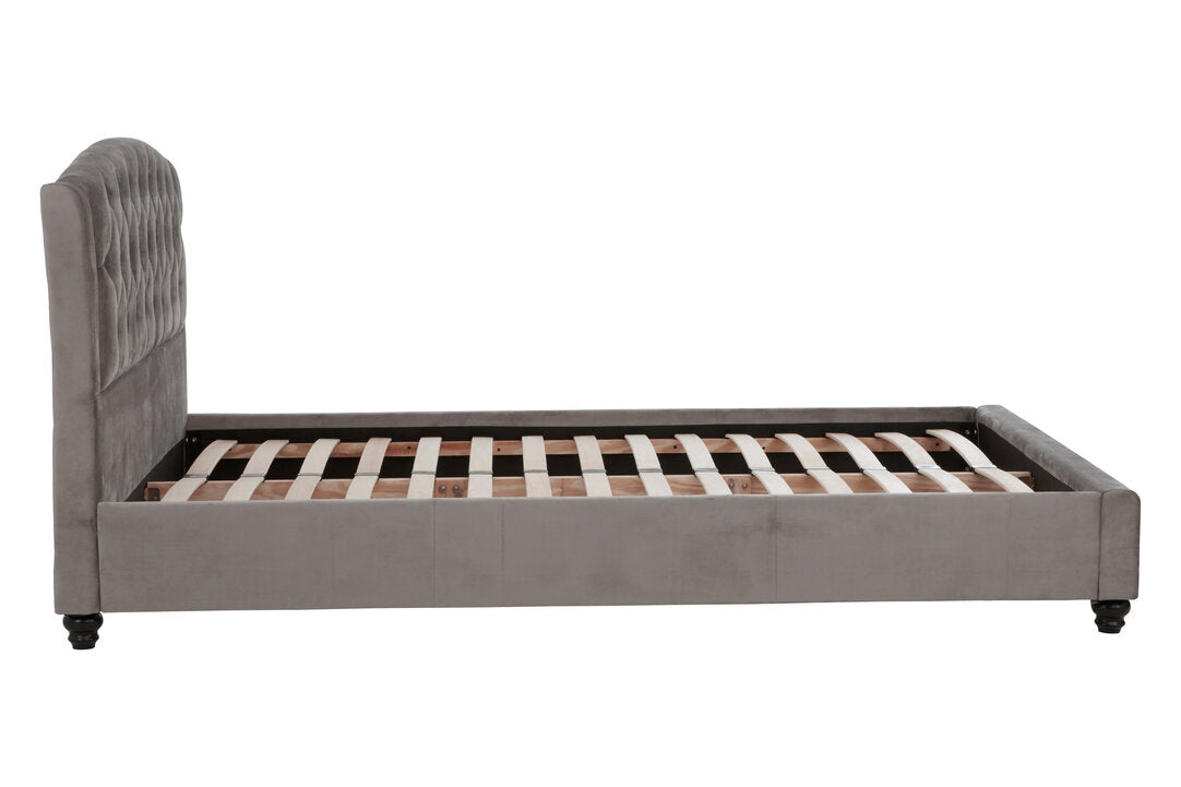Jocelyn Grey Velvet King Bed