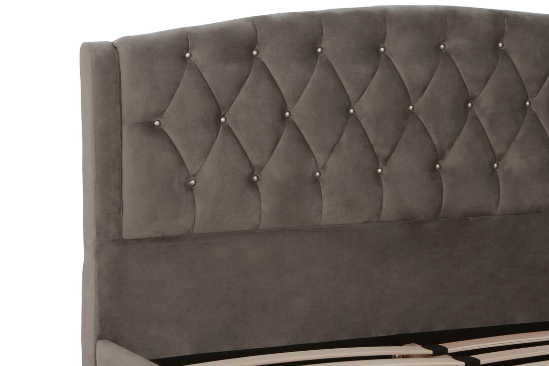Jocelyn Grey Velvet King Bed