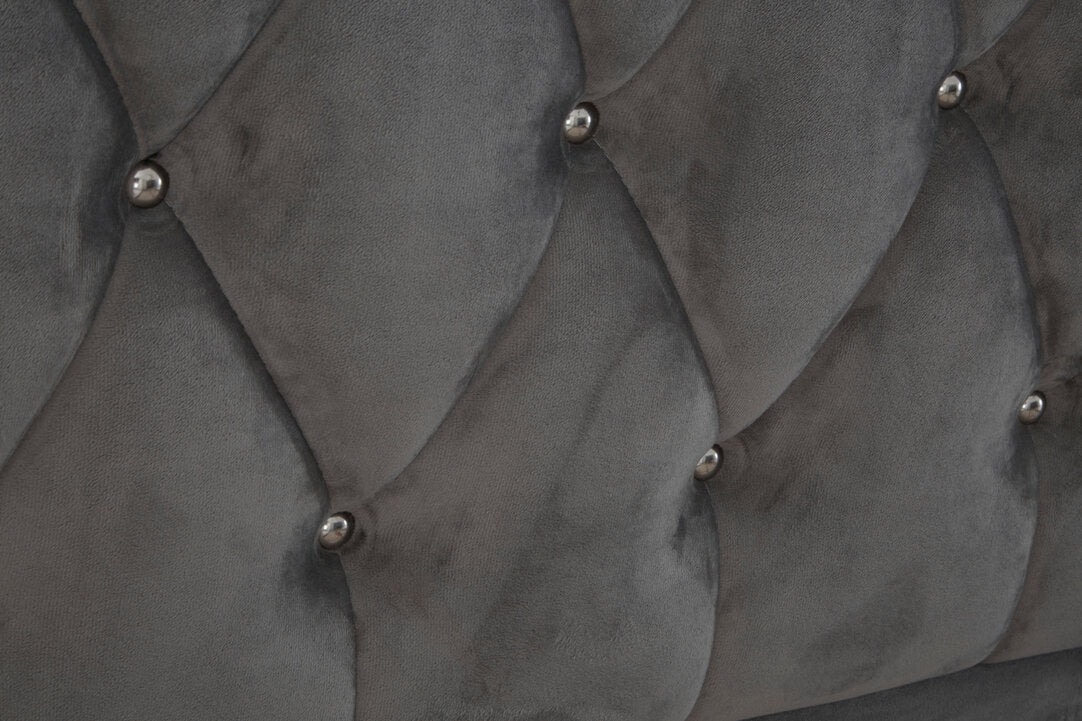 Jocelyn Grey Velvet King Bed