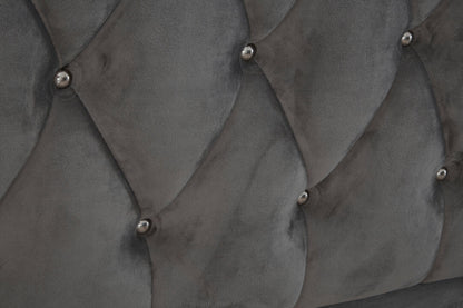 Jocelyn Grey Velvet King Bed