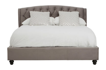 Jocelyn Grey Velvet King Bed