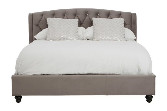 Jocelyn Grey Velvet King Bed