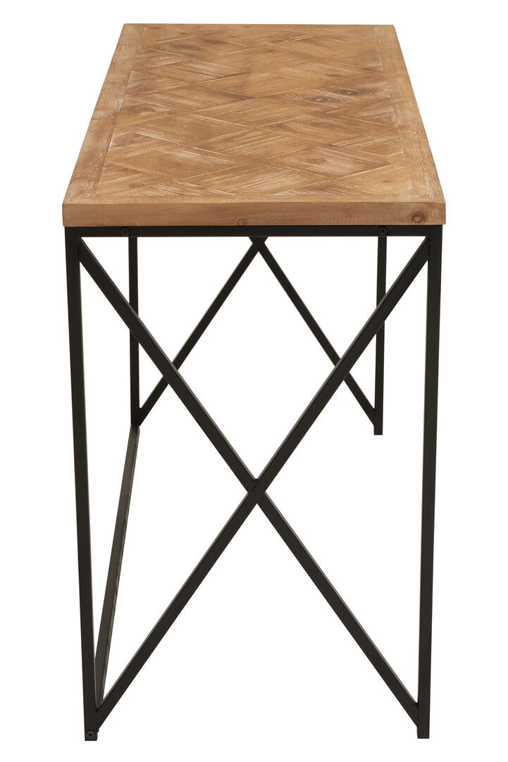 Kendra Parquet Fir Wood Console Table