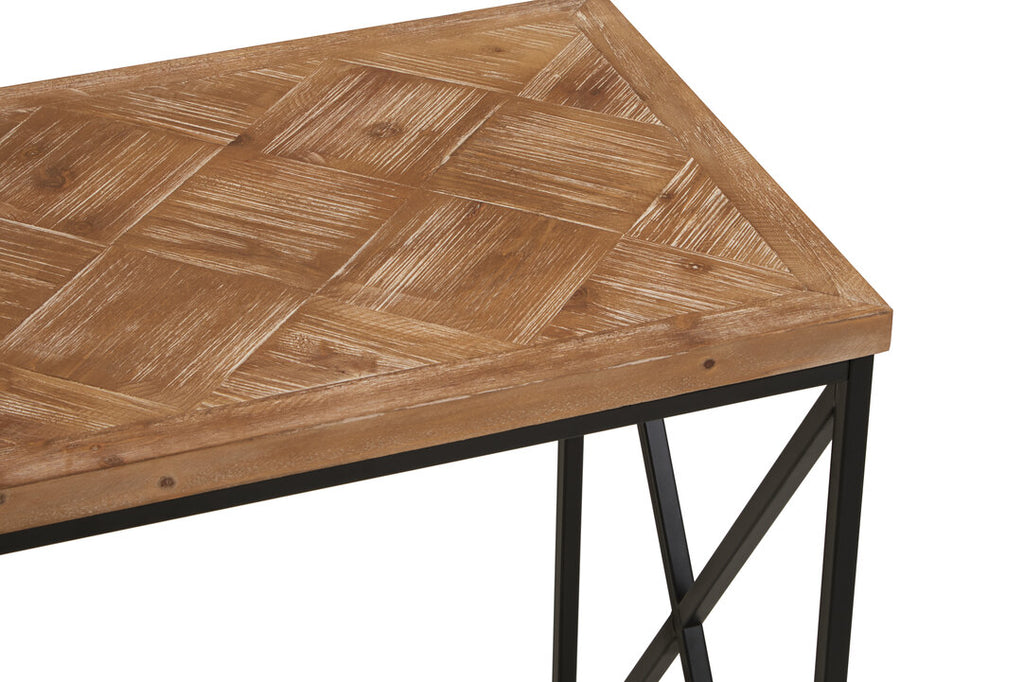 Kendra Parquet Fir Wood Console Table