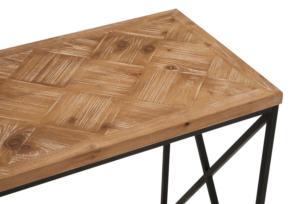Kendra Parquet Fir Wood Console Table