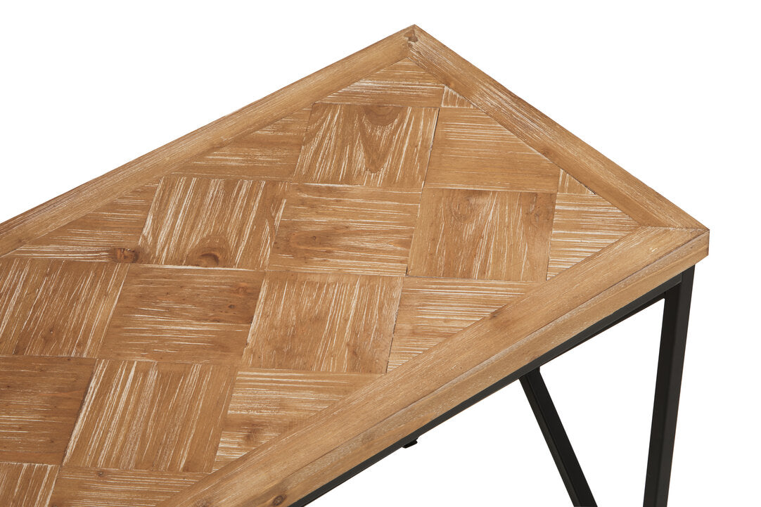Kendra Parquet Fir Wood Coffee Table