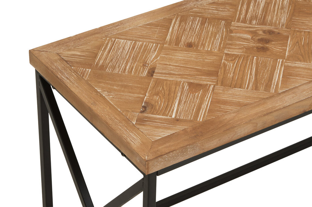 Kendra Parquet Fir Wood Coffee Table