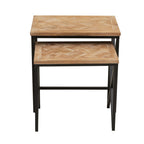Kendra Parquet Fir Wood Set Of Two Nesting Tables