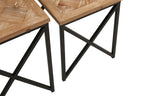 Kendra Parquet Fir Wood Set Of Two Nesting Tables