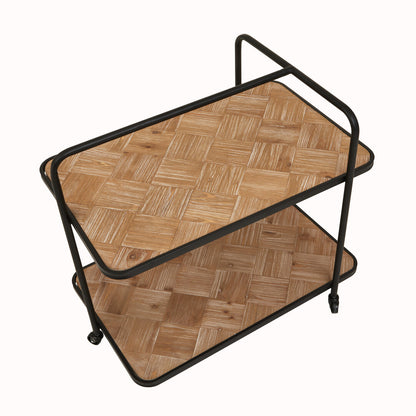 Kendra Parquet Fir Wood Trolley