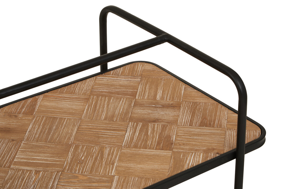 Kendra Parquet Fir Wood Trolley