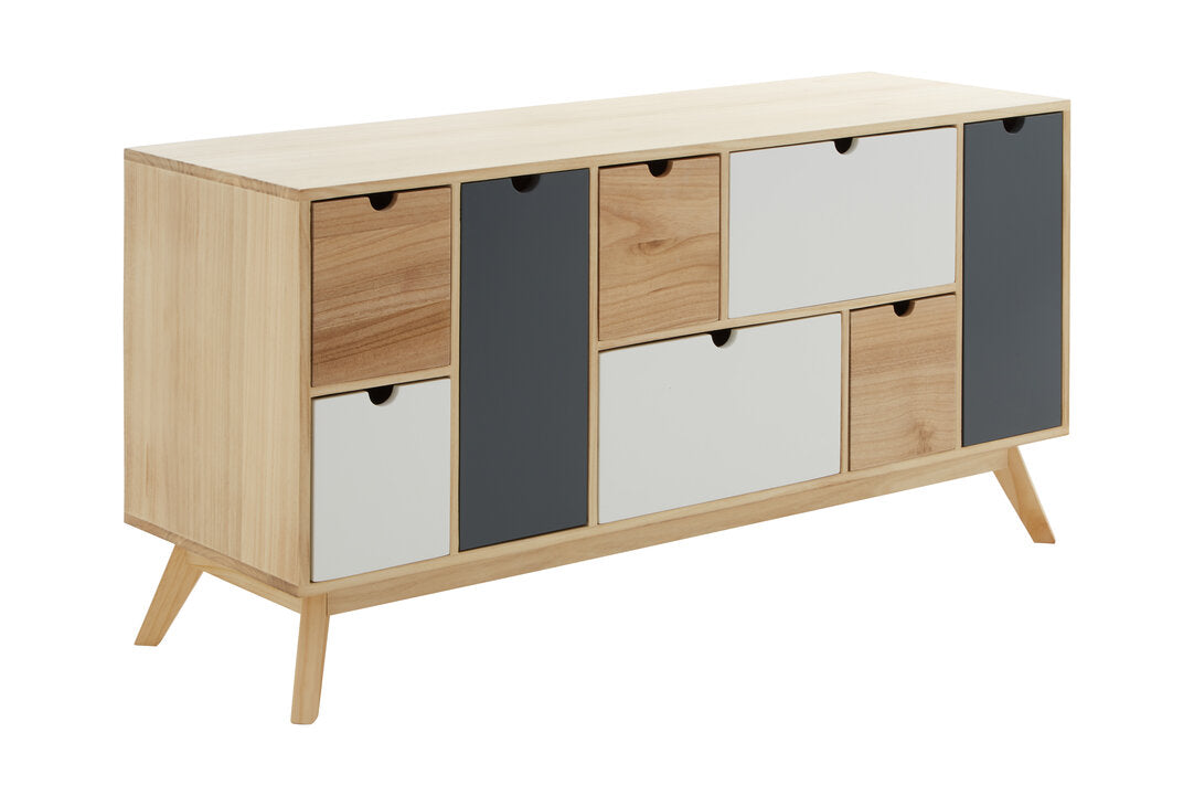 Weston Tri Colour Chest of 6 Drawers and 2 Doors Cabinet