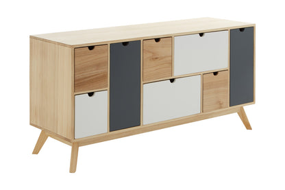 Weston Tri Colour Chest of 6 Drawers and 2 Doors Cabinet
