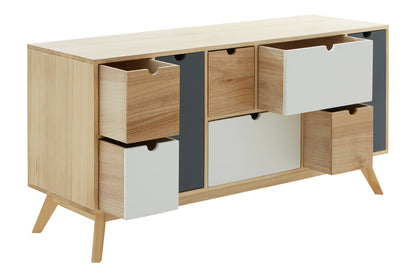Weston Tri Colour Chest of 6 Drawers and 2 Doors Cabinet