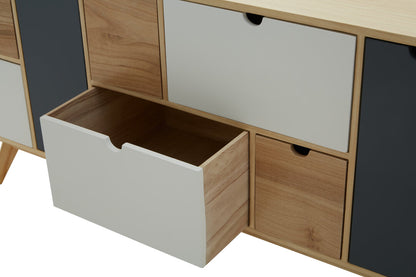 Weston Tri Colour Chest of 6 Drawers and 2 Doors Cabinet