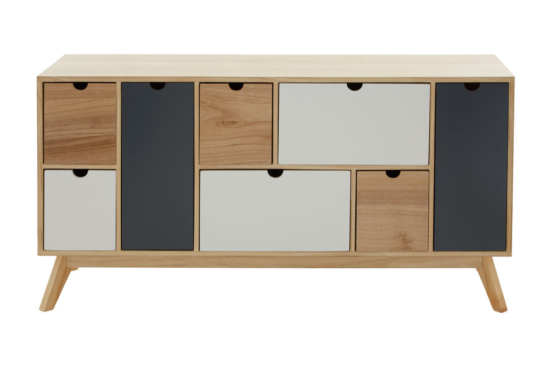 Weston Tri Colour Chest of 6 Drawers and 2 Doors Cabinet