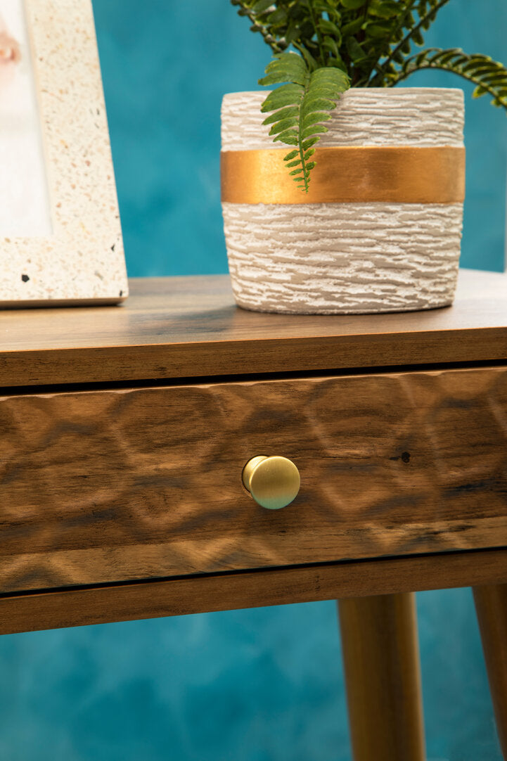 Freya Wood Veneer Console Table with 2 Drawers