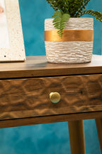 Freya Wood Veneer Console Table with 2 Drawers