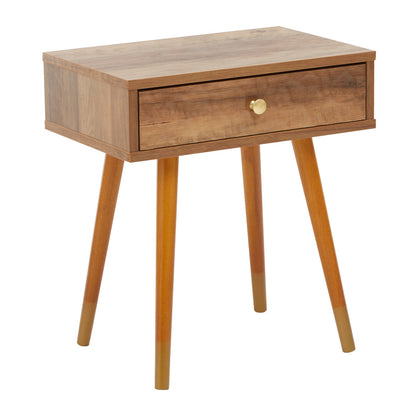 Freya Wood Veneer Bedside Table with 1 Drawer