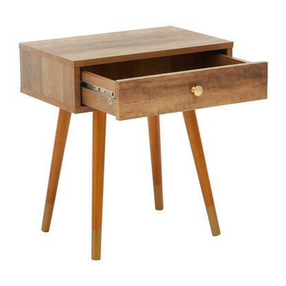 Freya Wood Veneer Bedside Table with 1 Drawer