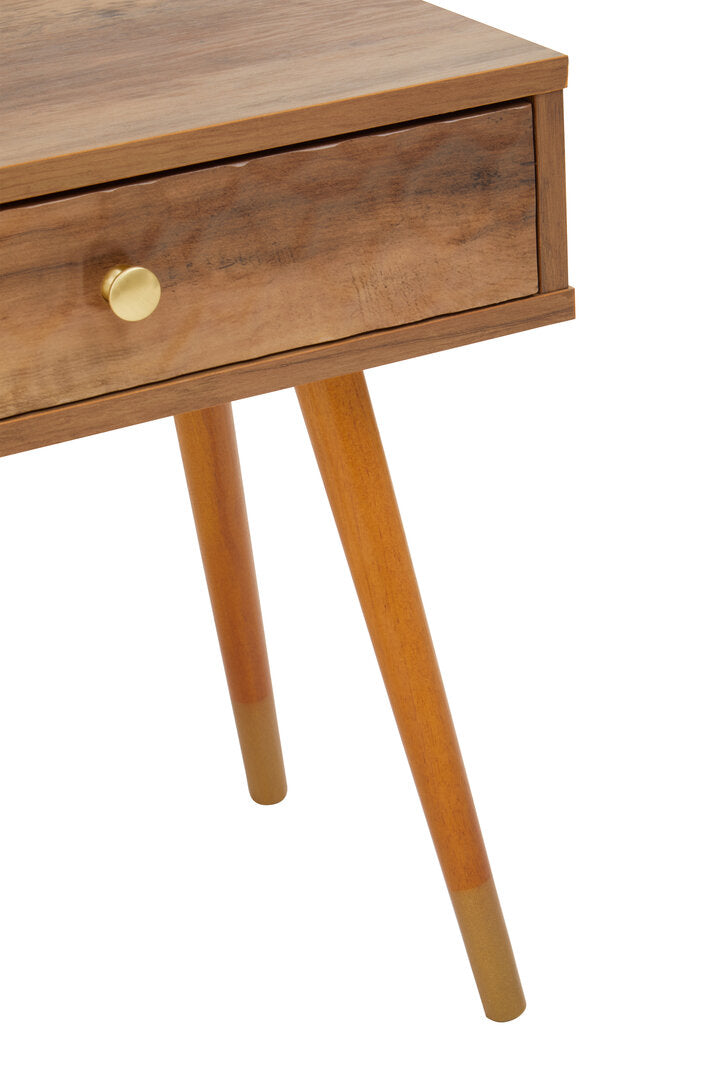 Freya Wood Veneer Bedside Table with 1 Drawer