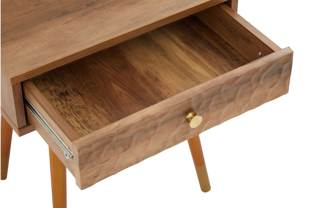 Freya Wood Veneer Bedside Table with 1 Drawer