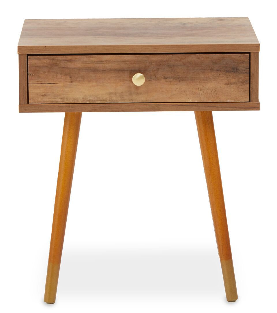 Freya Wood Veneer Bedside Table with 1 Drawer