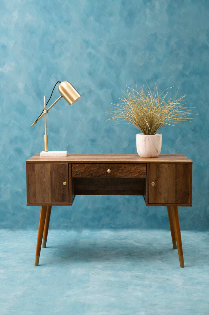 Freya Wood Veneer Desk with Storage