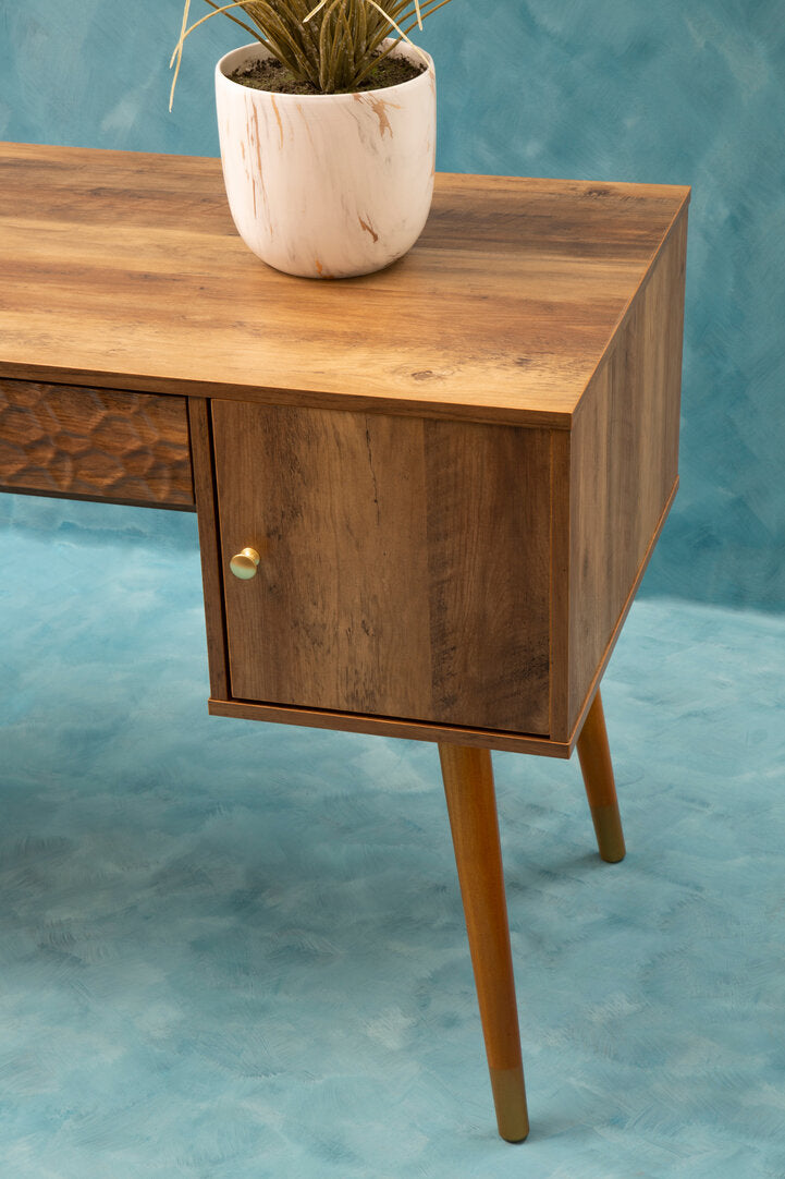 Freya Wood Veneer Desk with Storage