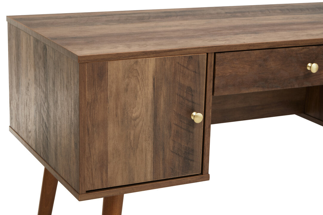 Freya Wood Veneer Desk with Storage