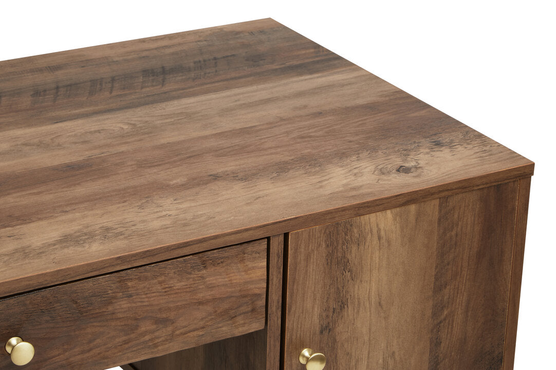 Freya Wood Veneer Desk with Storage