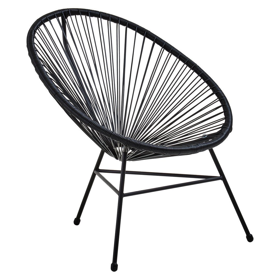 Milan Black Rattan 3 Piece Patio Set
