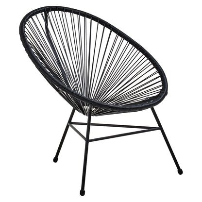 Milan Black Rattan 3 Piece Patio Set